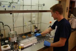 Zach Landis works in Dr. MacKay's Research Lab.