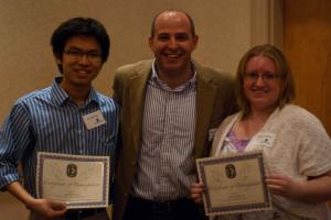 two students with alumni on job shadow day
