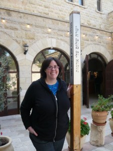 amy milligan by peace pole