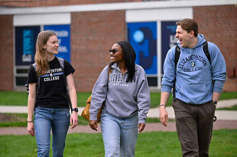 students in first year walk