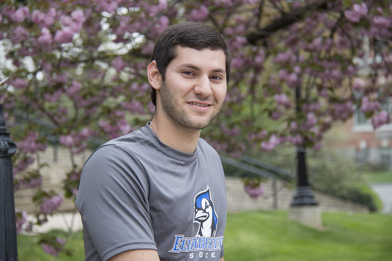 male student outdoors