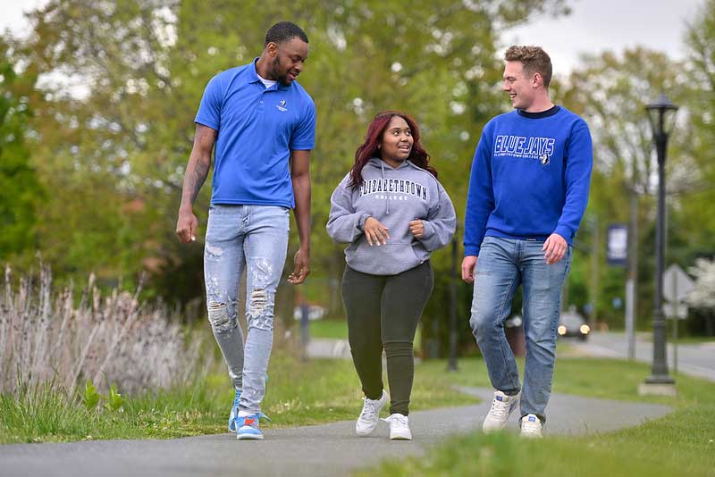 students walking together