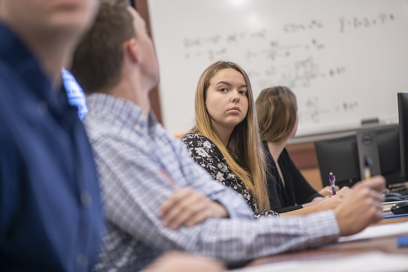 student in class