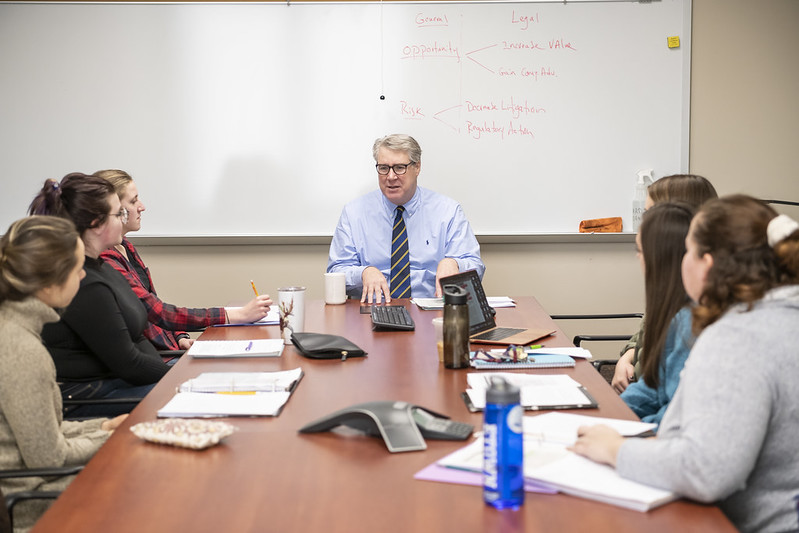 professor and students