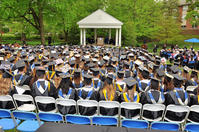 students at commencement