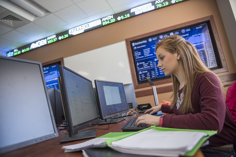 student on computer