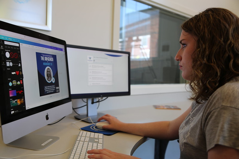 student on computer