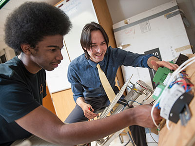 Professor and student working Professor and student working