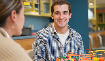 student in lab