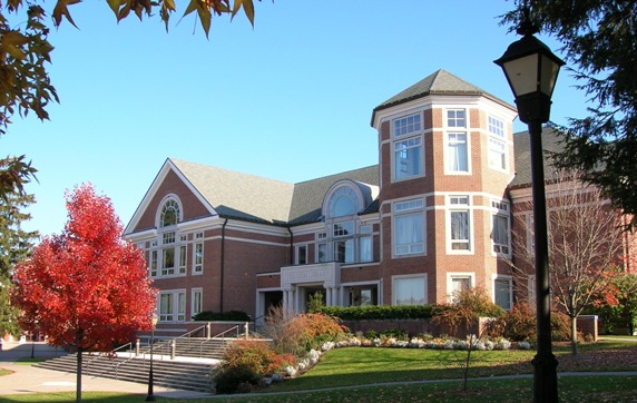 high library exterior on sunny day