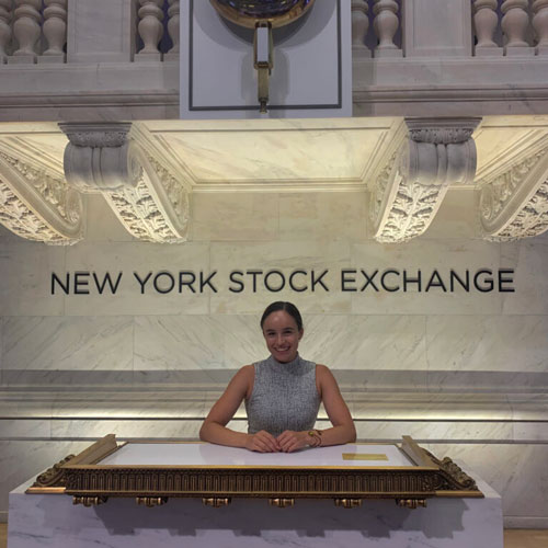 student at stock exchange