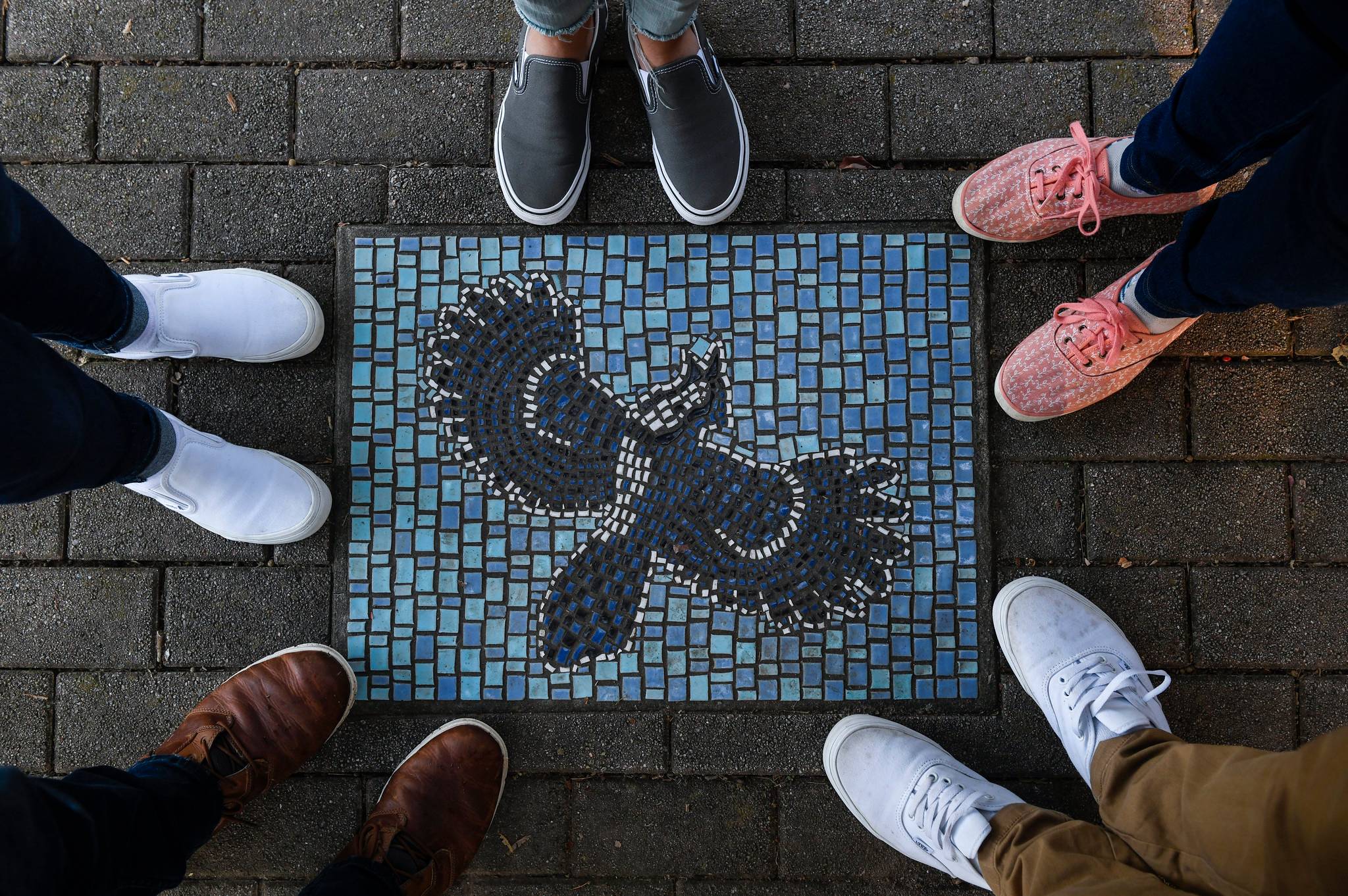 Feet on Mosaic Tiles