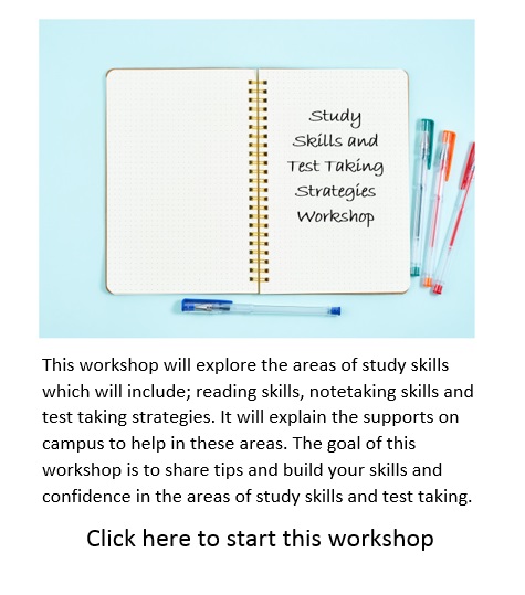study and test taking skills workshop