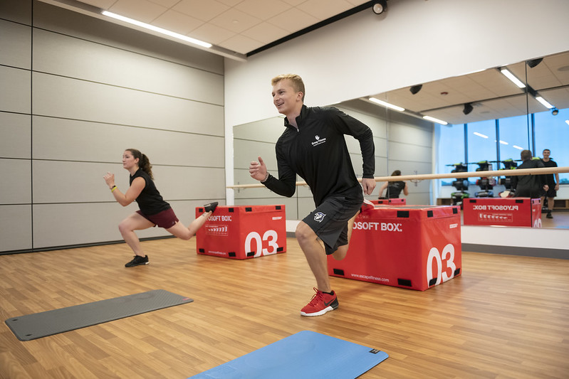 students in human performance lab