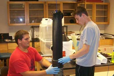 students in water lab