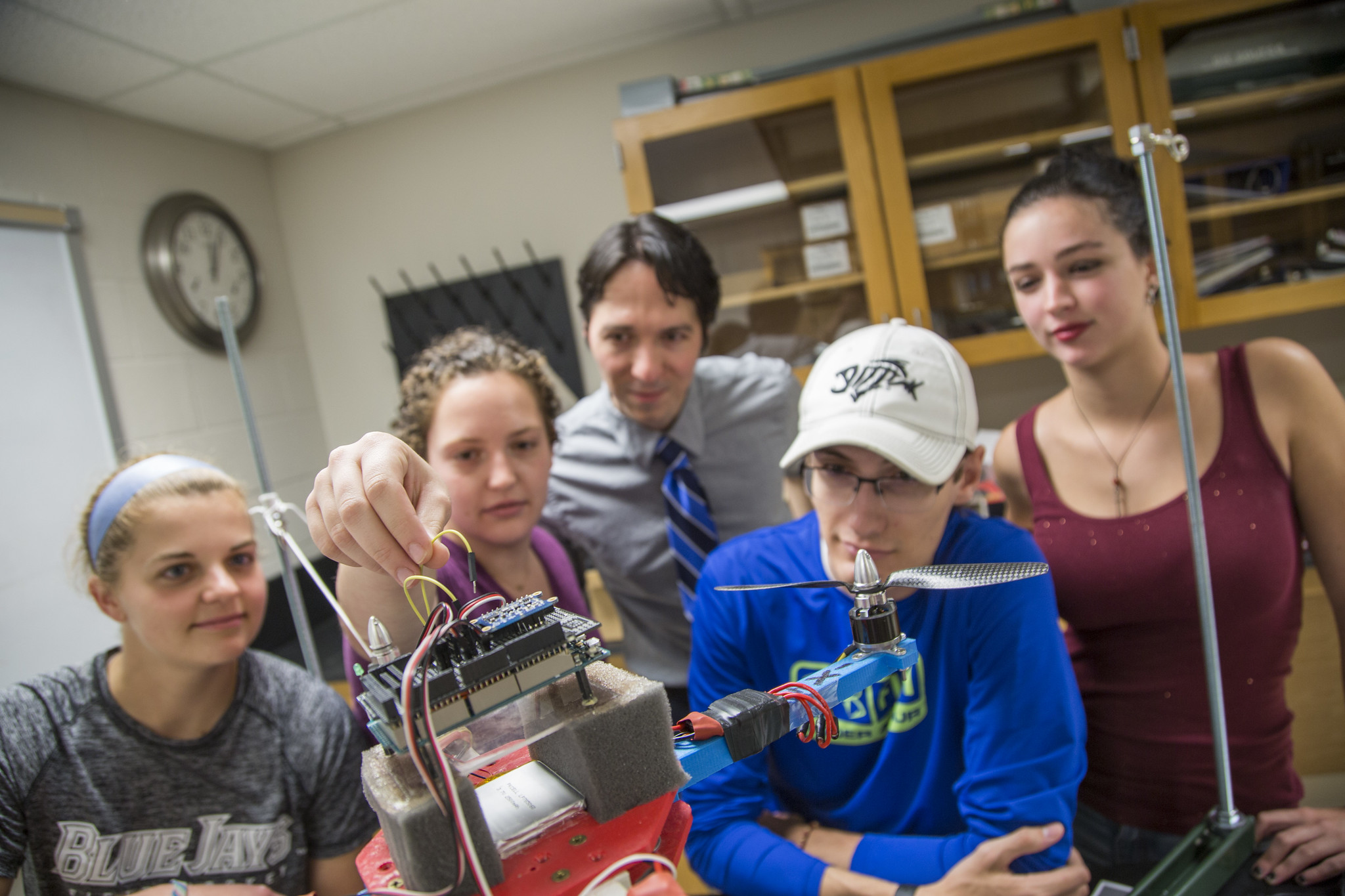 students working in lab