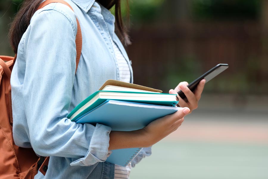 Student on Phone
