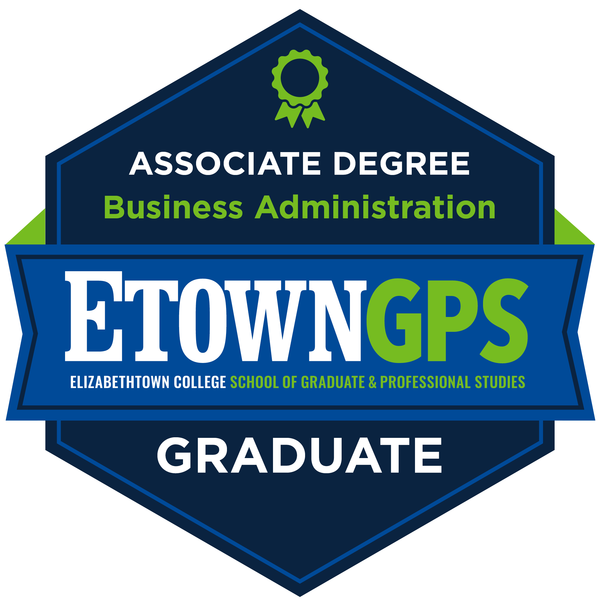 Credly badge: Business Administration Associate Degree