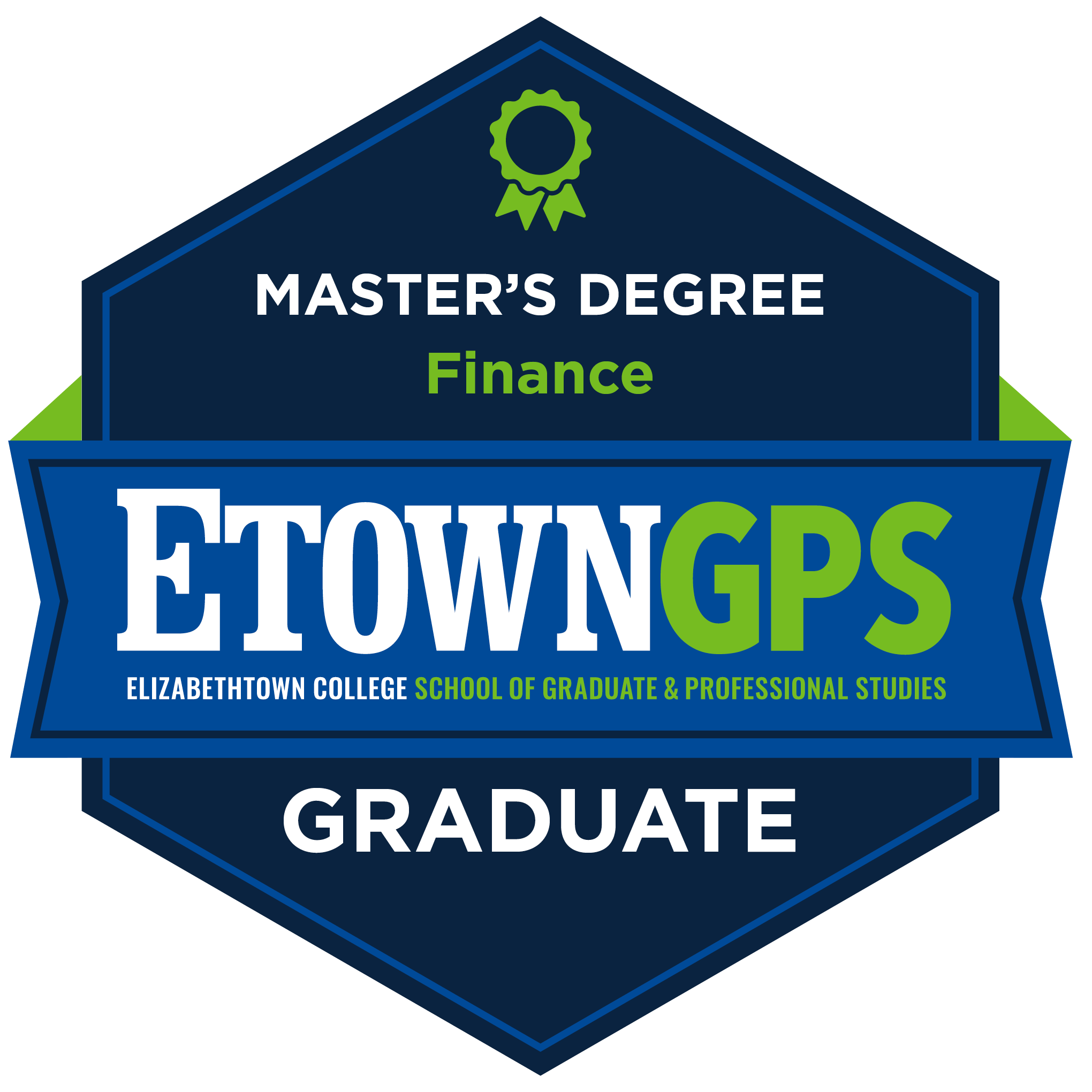 Credly badge: M.S. in Finance